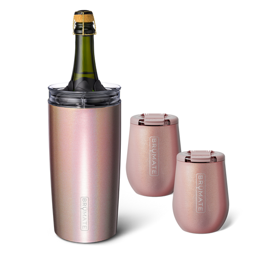 Bottle Chiller Bundle | Glitter Rose Gold | 49/14oz